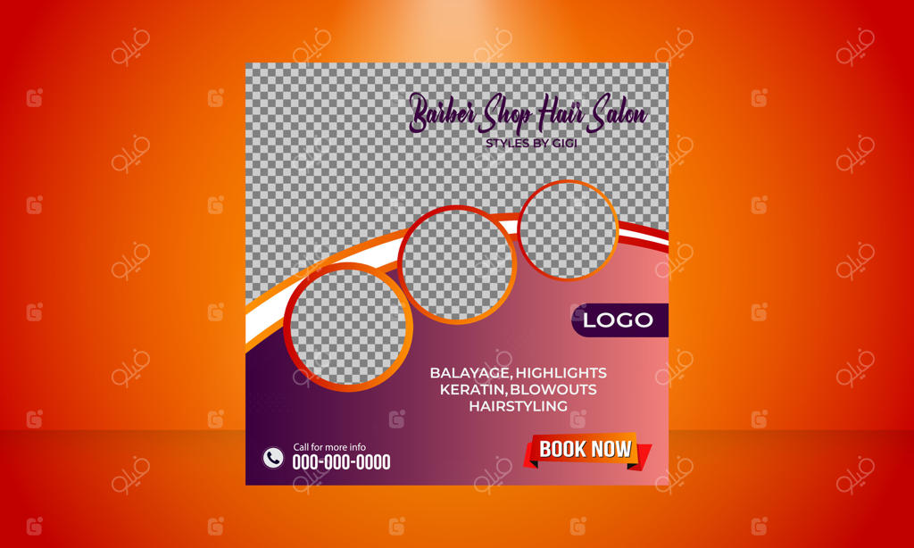 قالب پست شبکه‌های اجتماعی آرایشگاه و سالن زیبایی | تبلیغ آرایشگاه و ترویج در شبکه‌های اجتماعی | قالب بنر وب برای کسب‌وکارهای زیبایی و اسپا