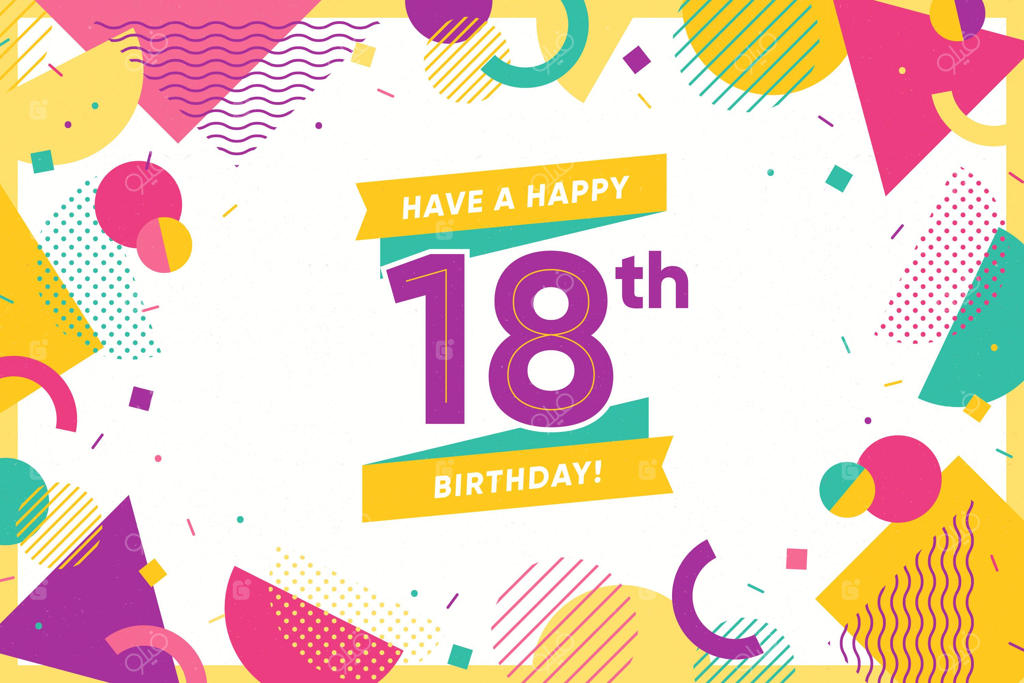 زمینه تولد شاد و رنگارنگ برای جشن ۱۸ سالگی