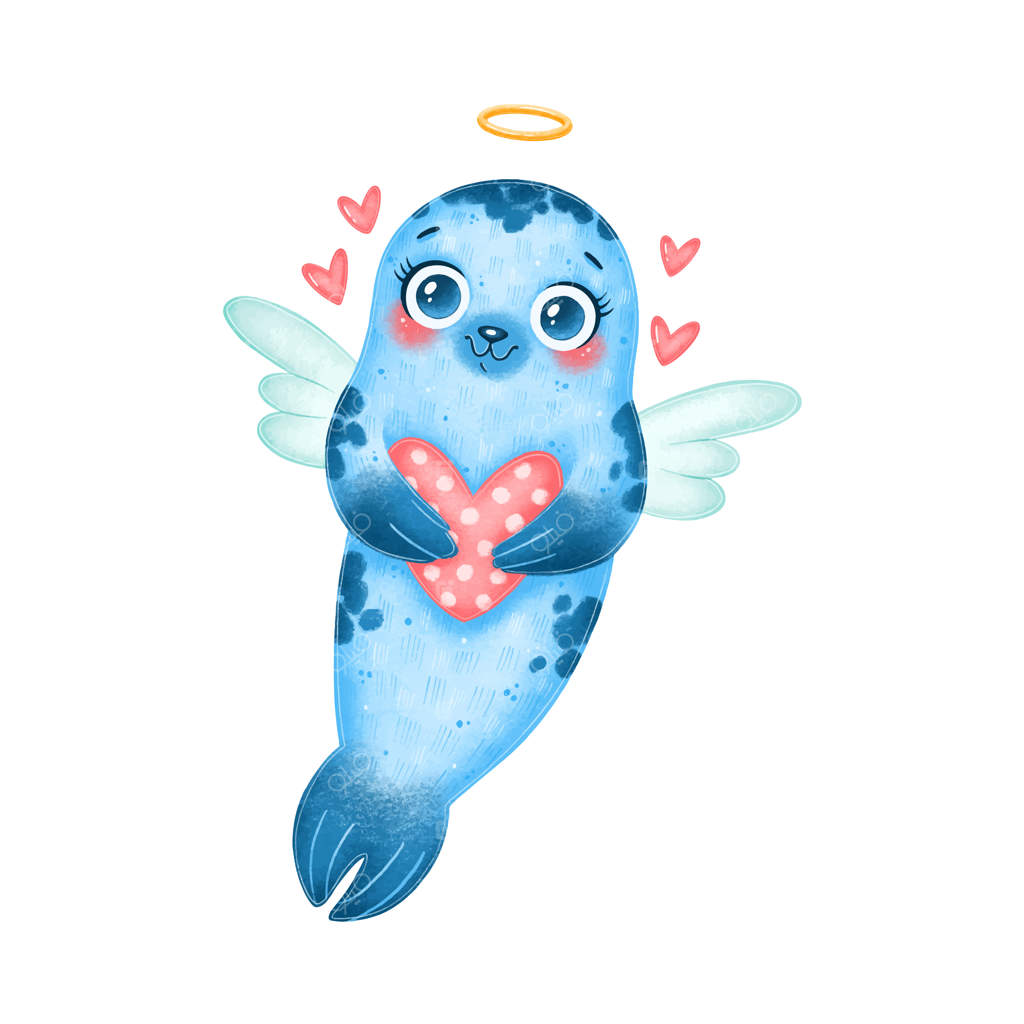 فُک کارتونی کوچولوی کیوپید. حیوانات روز ولنتاین.