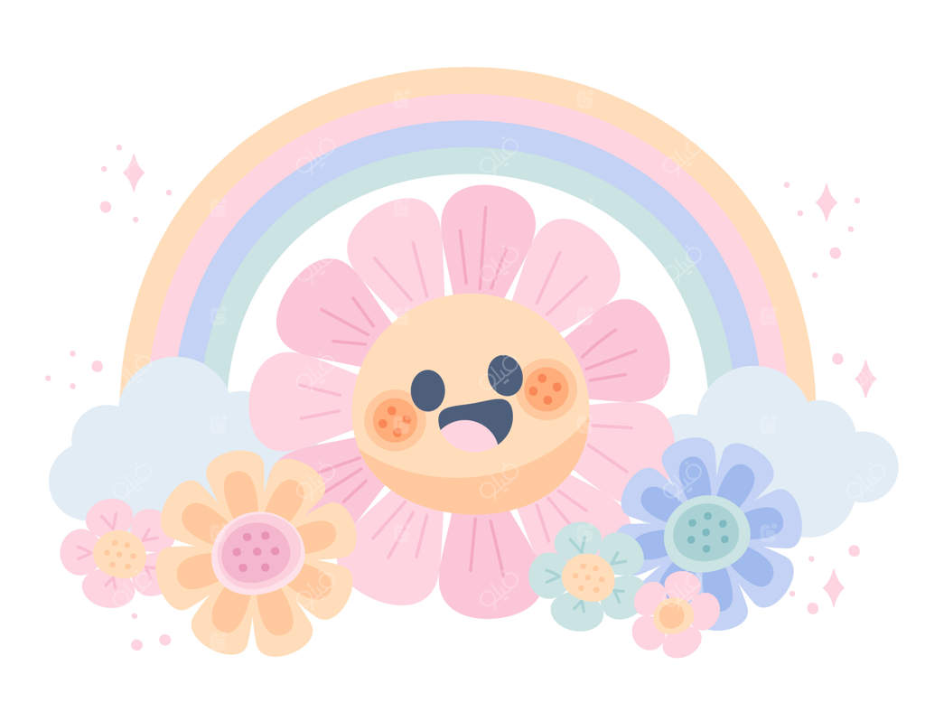 تصویر گل چهره خندان دست‌کشیده