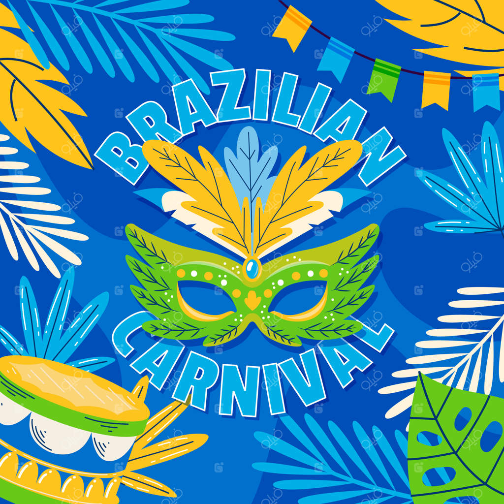 تصویر مسطح برای جشن کارناوال برزیل