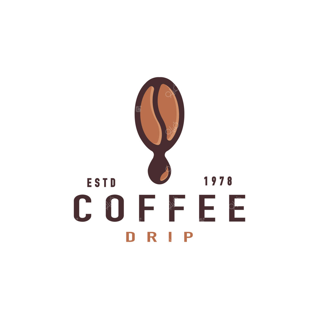 الهام طراحی وکتور لوگوی قهوه قطره‌ای و دانه‌ای