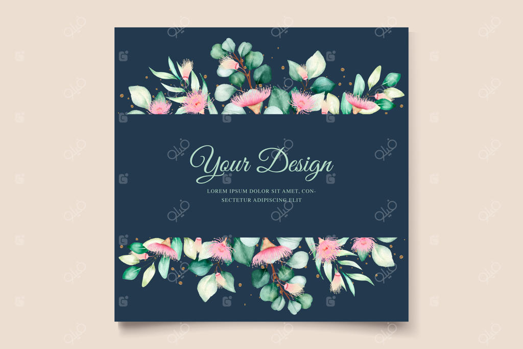 ست کارت دعوت عروسی با طراحی گل اکالیپتوس