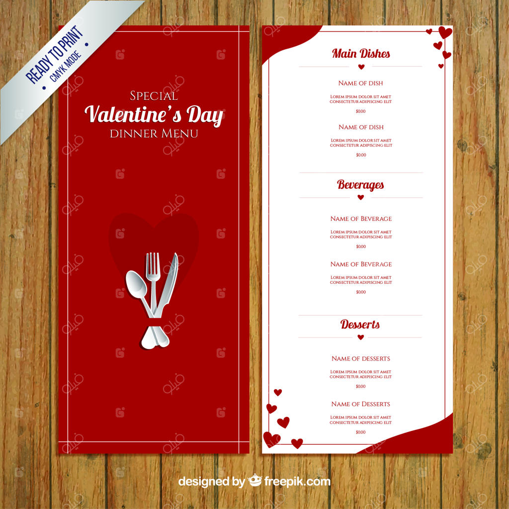 منوی روز ولنتاین