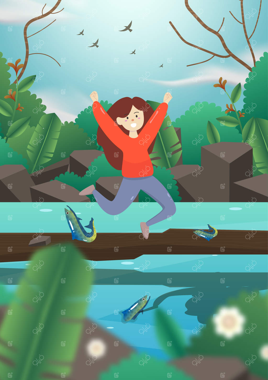 پوستر تصویری طبیعت وکتور