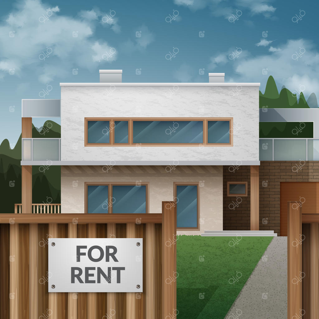 نمای خانه آجری با بالکن و گاراژ