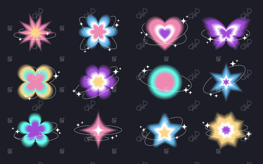 آیکون‌های کیهانی زنده برای نیازهای خلاقانه‌ شما - وکتور حرفه‌ای