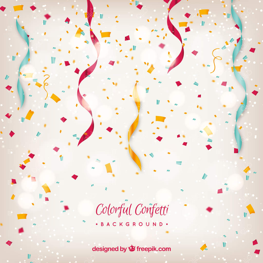 زمینه رنگارنگ کاغذپاشی به سبک واقعی