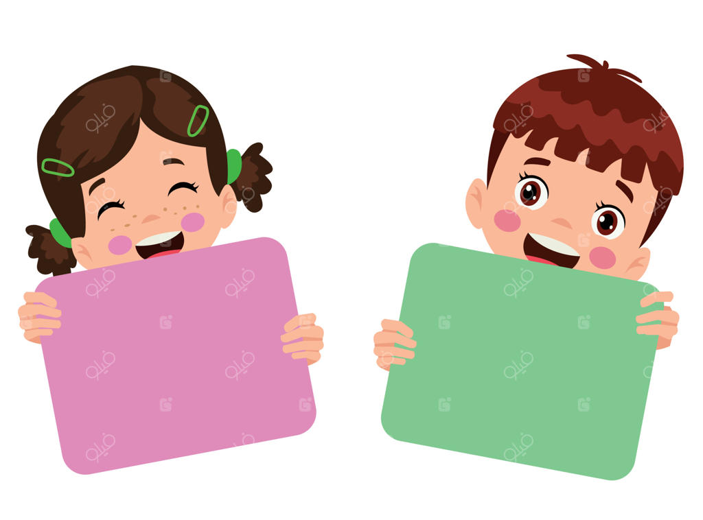 تصویر وکتور کودکان با بنر خالی