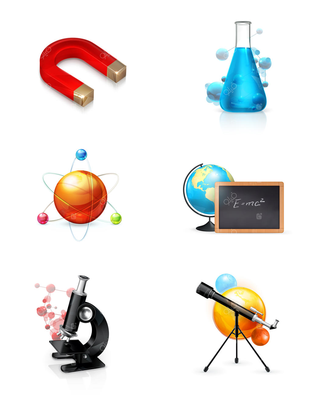 مجموعه کلیپ‌آرت‌های وکتور علمی