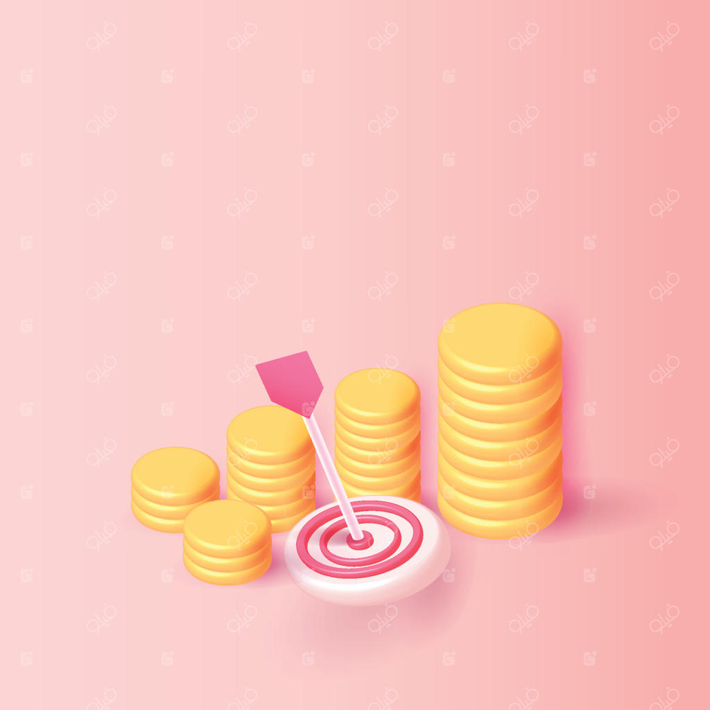 فلش رشد سکه، درخت پول و گیاه سکه برای پس‌انداز - وکتور سه‌بعدی بانکداری و درآمد کسب‌وکار