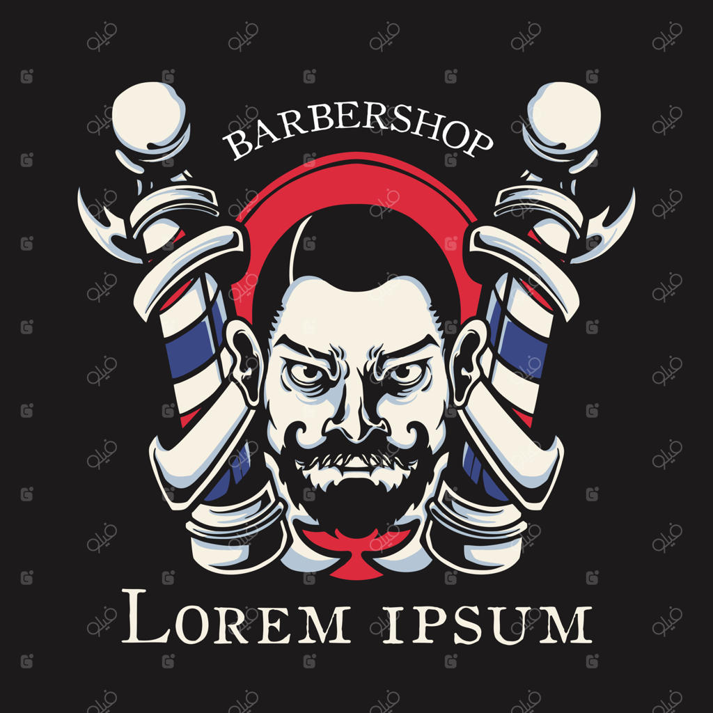 تصویر برداری لوگوی آرایشگاه به سبک قدیمی