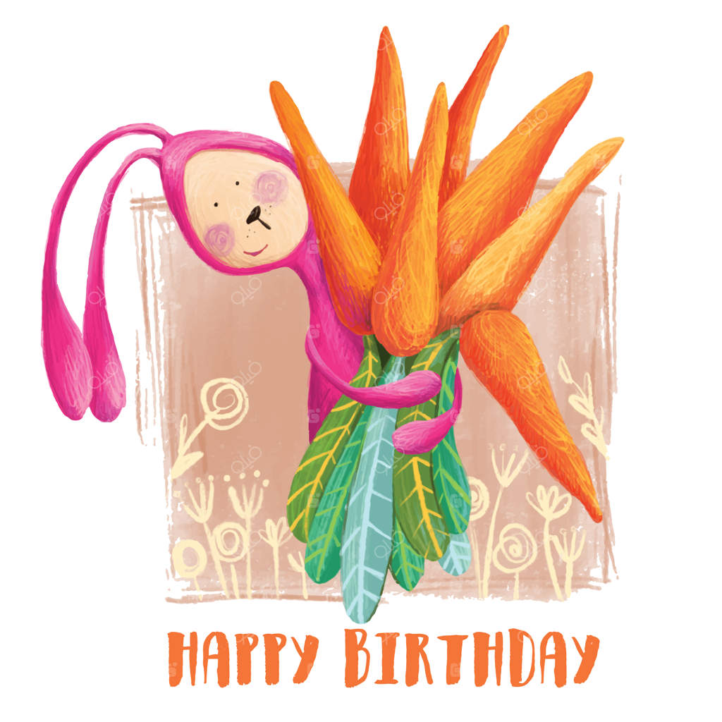 تولدت مبارک خرگوش کوچولو با دسته گل هویج