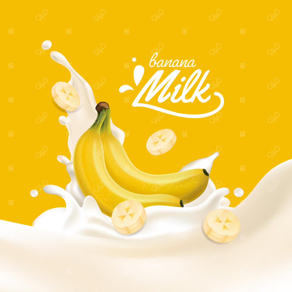 پاشش واقعی شیر موز زرد