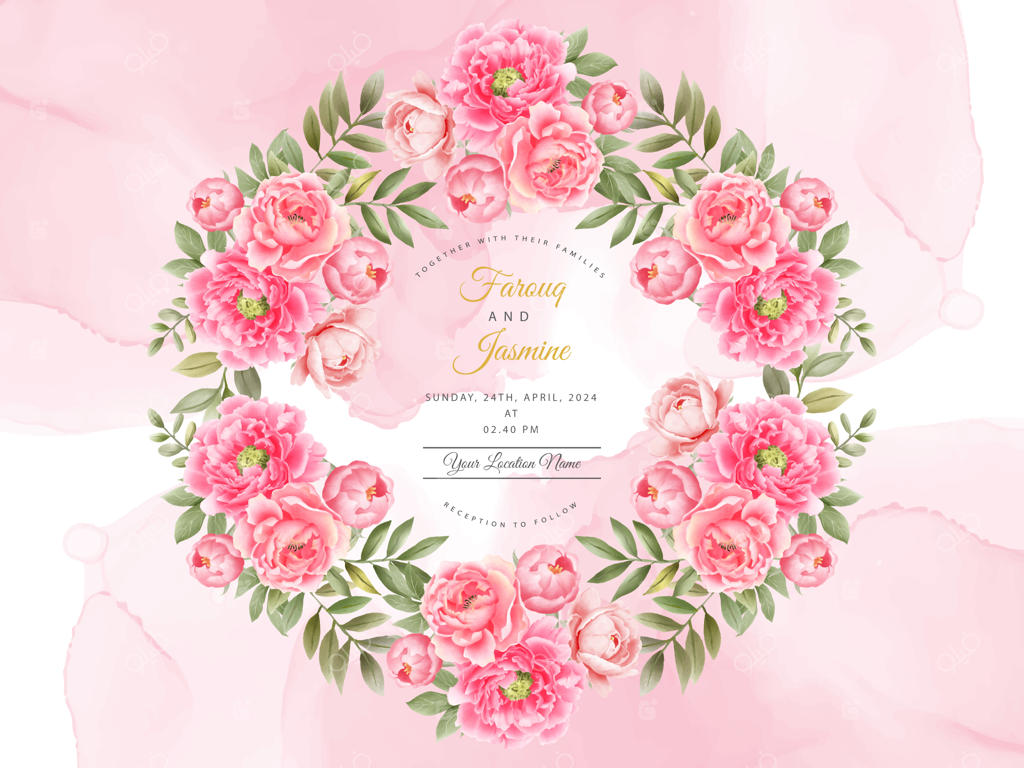 کارت دعوت عروسی با تاج گل صد تومانی زیبا