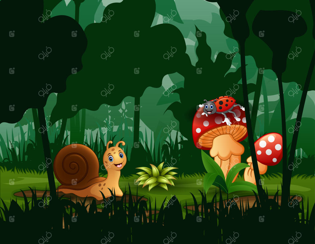 صحنه‌ای با حشرات در باغچه