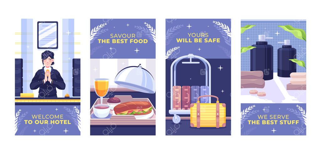 طراحی قالب استوری اینستاگرام برای هتل‌ها