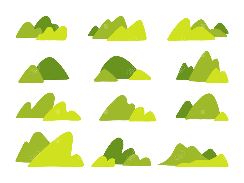 سیلوئت کارتونی کوه و تپه
