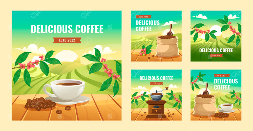 پست اینستاگرام کافی‌شاپ گرادینت