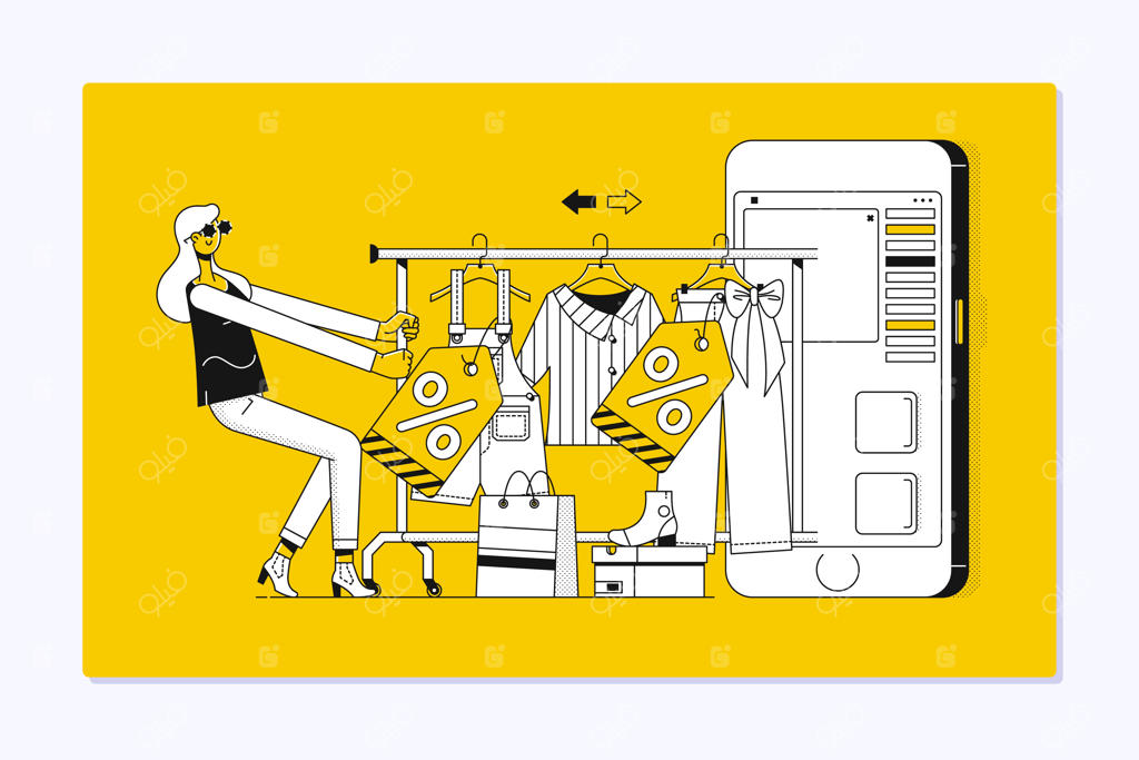 صفحه فرود وبسایت یا اپلیکیشن موبایل برای خرید آنلاین