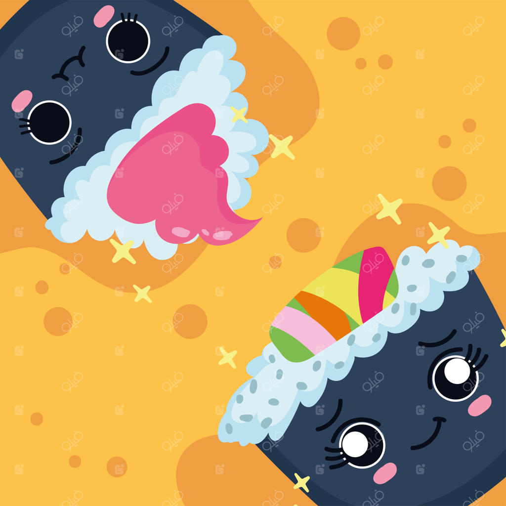 سوشی رول شده‌ی بامزه