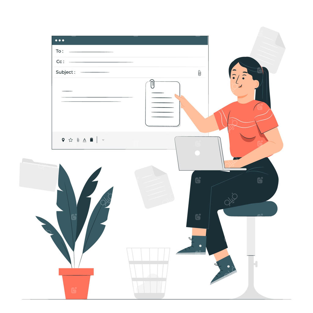 تصویر مفهومی فایل‌های پیوست‌شده