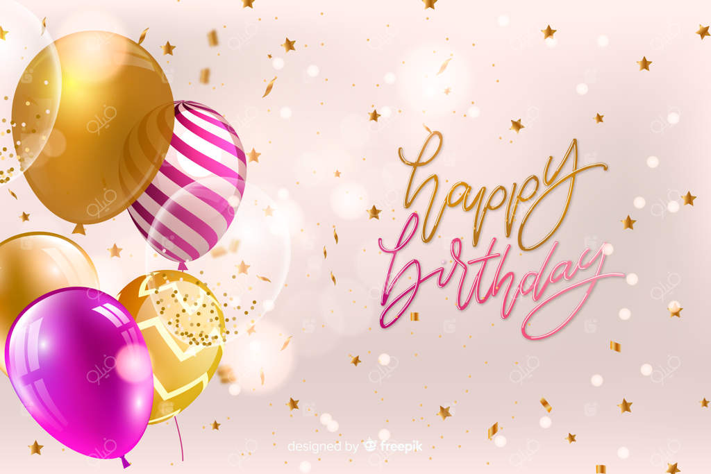 کارت تولدت مبارک همراه با بادکنک‌ها