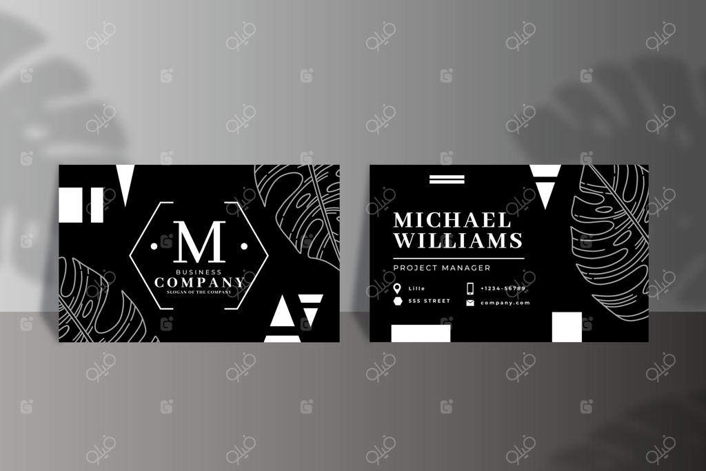 قالب کارت ویزیت سیاه و سفید