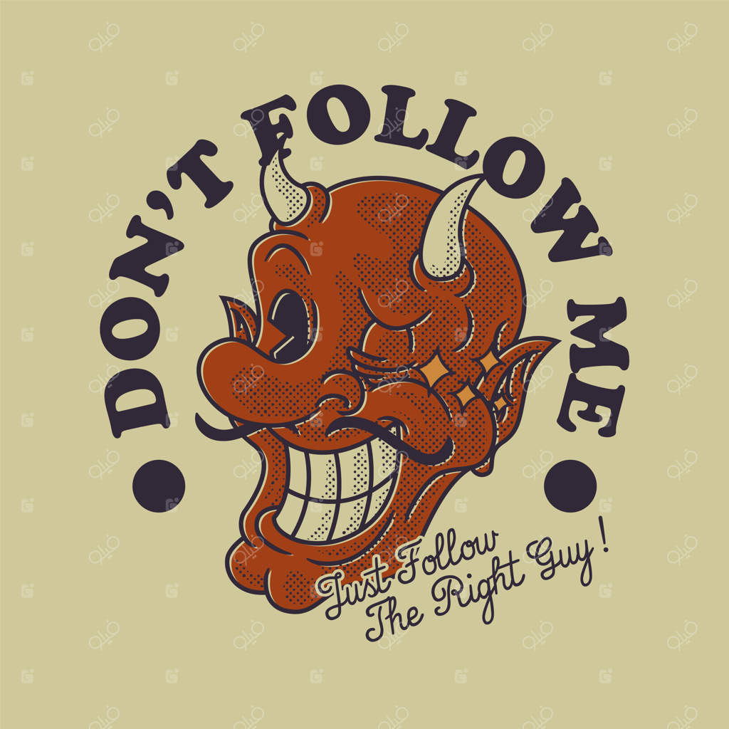 نشان کاریکاتوری سر شیطان با سبک قدیمی و چشمک‌زن