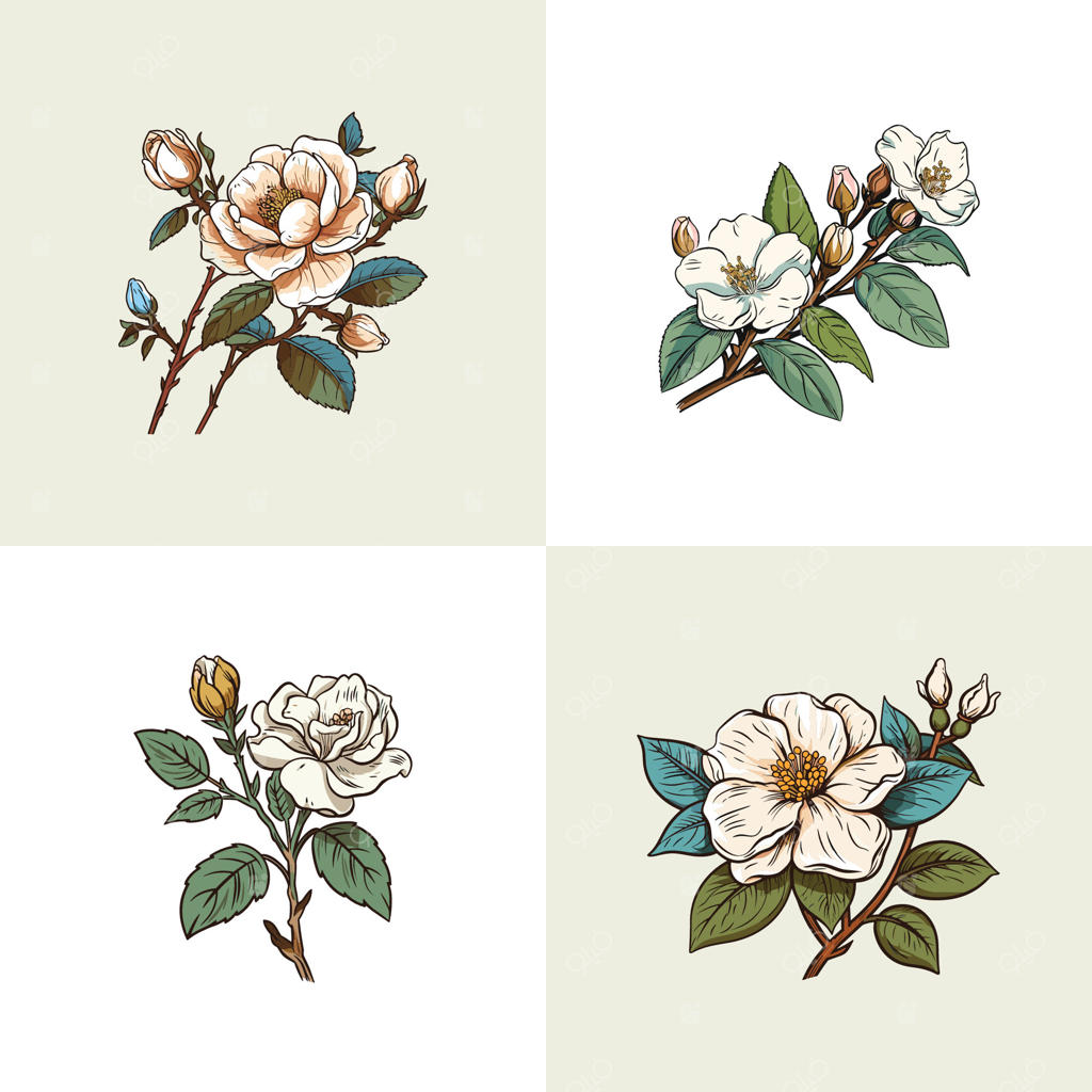 تصویر وکتور کلیپ آرت گل رز فندقی