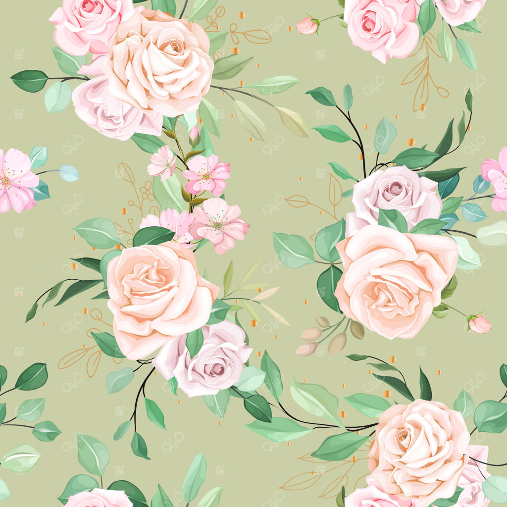 طرح الگوی بی‌انتهای گل‌های شیک و زیبا