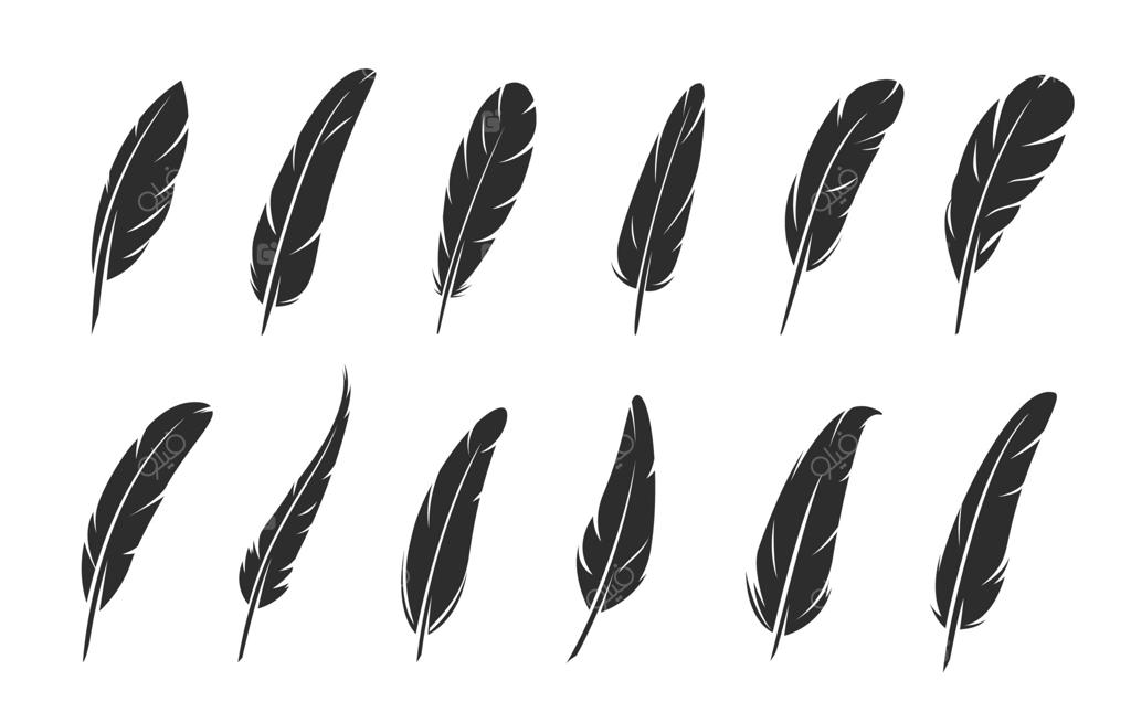 آیکون‌های قلم پر: سایه‌نماهای پر پرنده