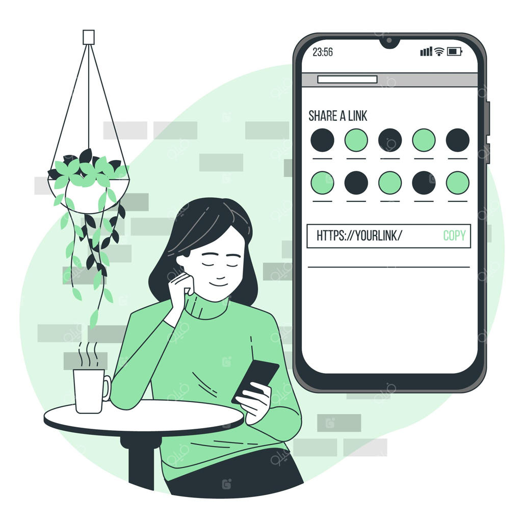 تصویرسازی مفهوم اشتراک‌گذاری لینک