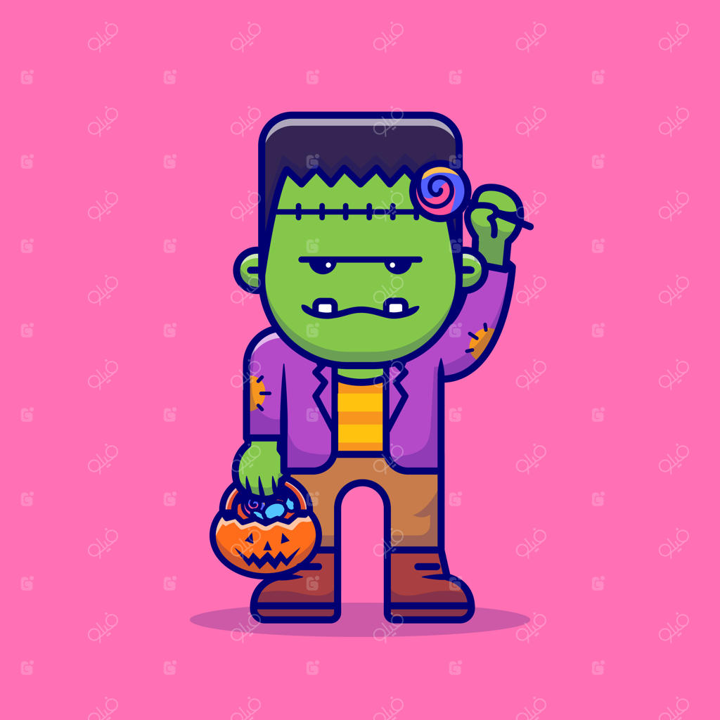 زامبی بامزه با آب‌نبات چوبی شیرین