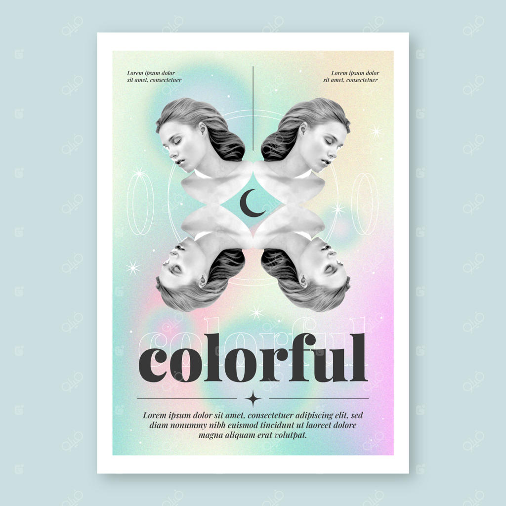 قالب هنر سورئال با گرادیان رنگی