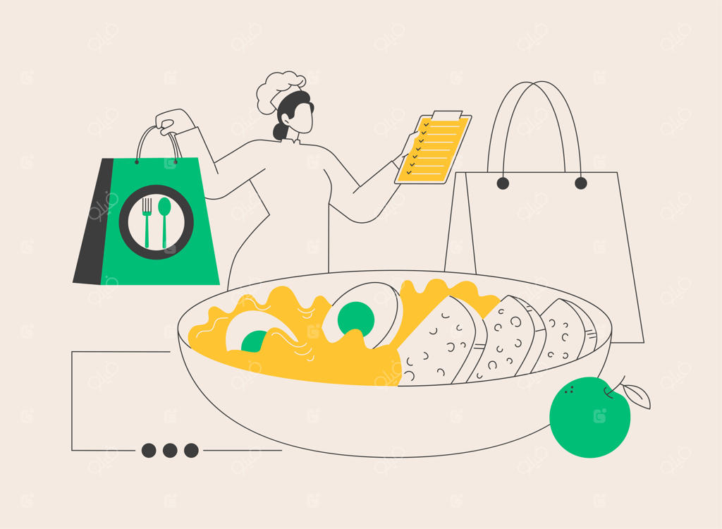 تصویرسازی وکتور مفهوم انتزاعی خدمات تهیه غذا