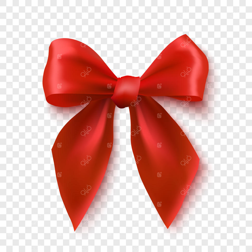 تصویر واقع‌گرایانه روبان قرمز با پاپیون