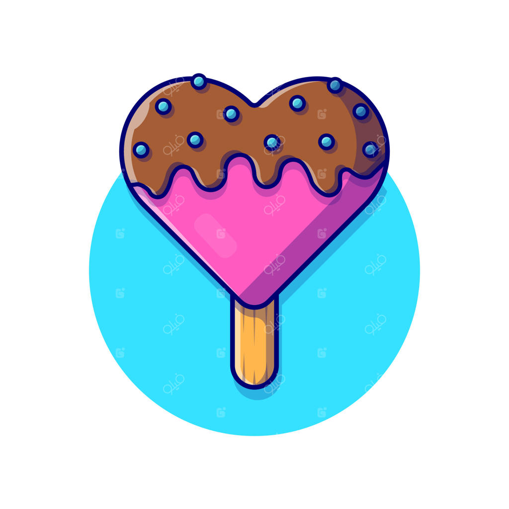 تصویر وکتور کارتون بستنی یخی. مفهوم آیکون غذا و نوشیدنی - وکتور پریمیوم. سبک کارتونی تخت