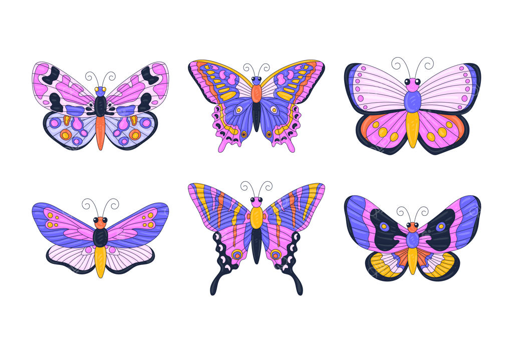 تصویرسازی پروانه دستی