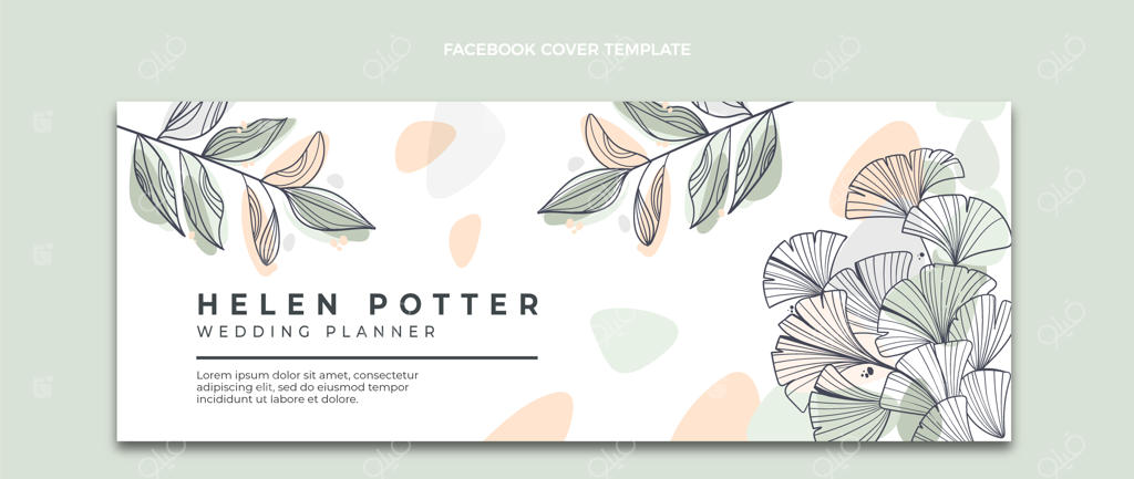 قالب جلد رسانه اجتماعی برای برنامه‌ریزی عروسی با طراحی دستی