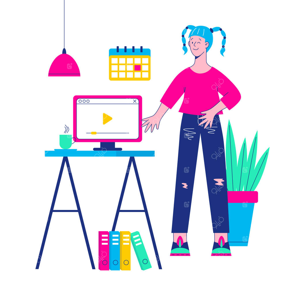 زنی که روی پروژه تجاری کار می‌کند