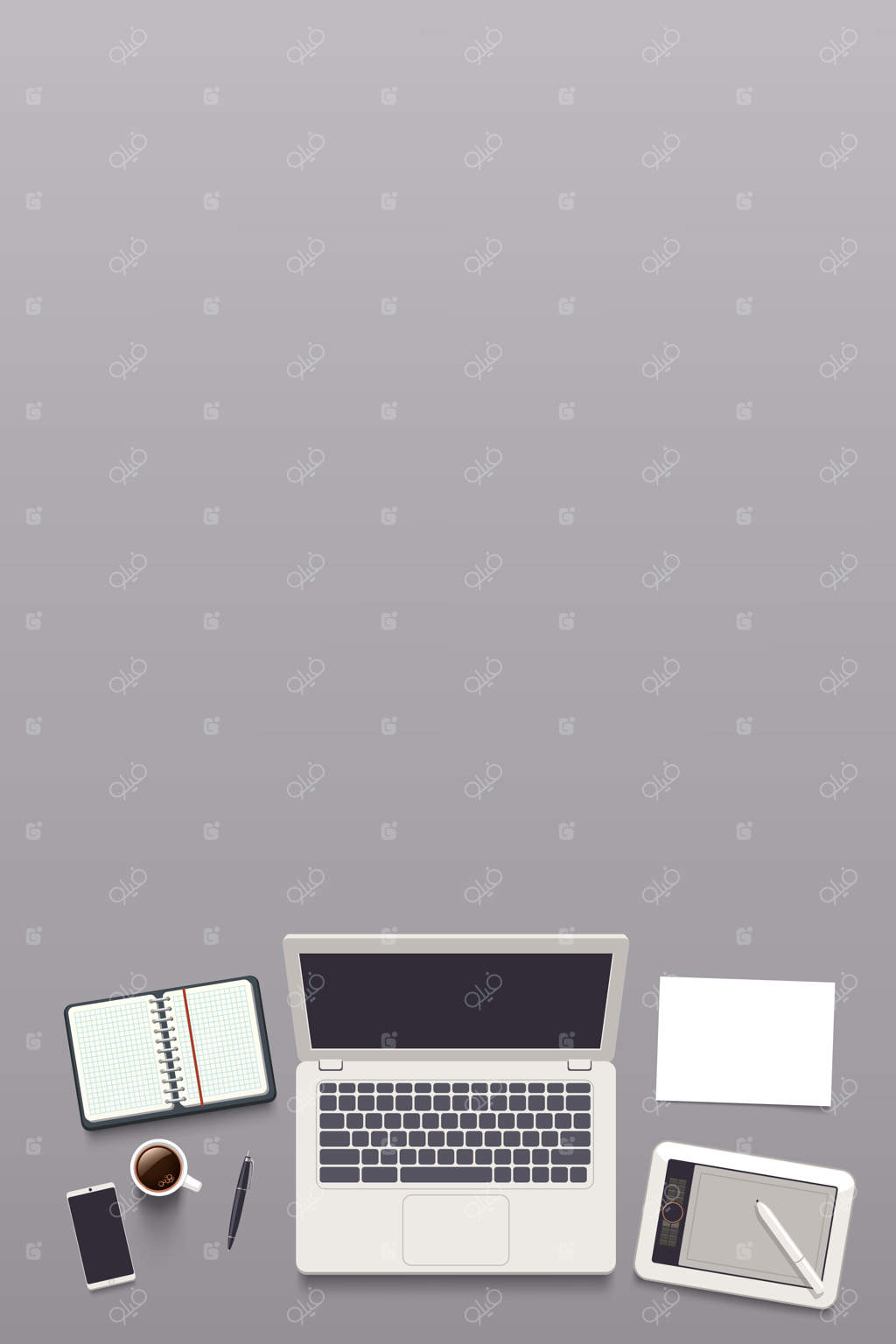 نمای بالا از محیط کار