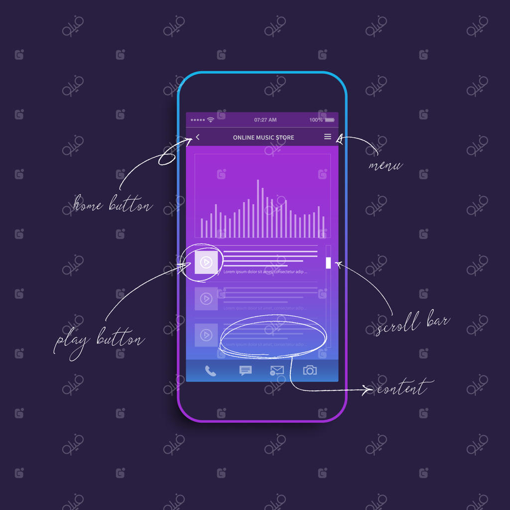 مجموعه‌ای از پیکان‌ها و خطوط دست‌کشیده