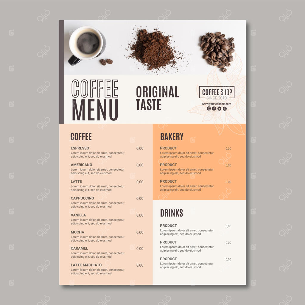 پترن منوی قهوه