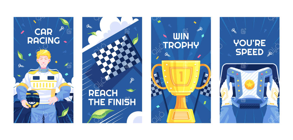 مجموعه استوری‌های اینستاگرام برای مسابقات اتومبیل‌رانی