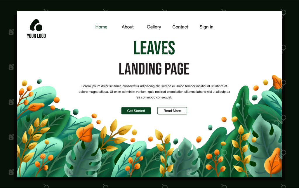 قالب صفحه فرود طبیعت انتزاعی