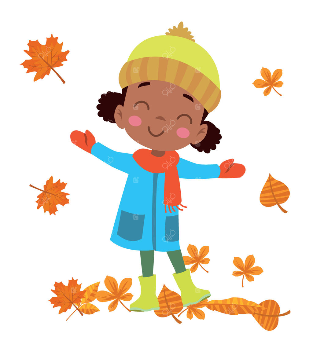 برگ‌های خشک و کودک بامزه