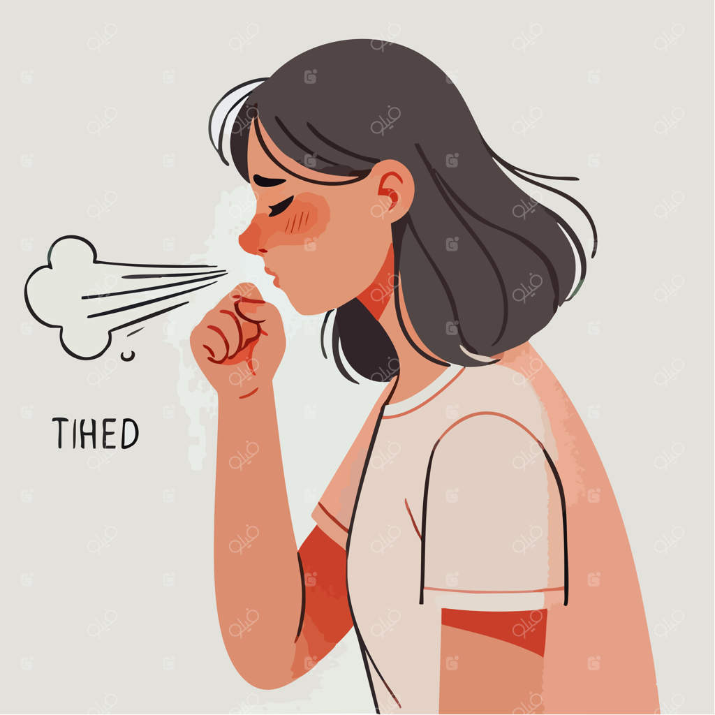 زن جوانی که از خستگی نفس‌نفس می‌زند