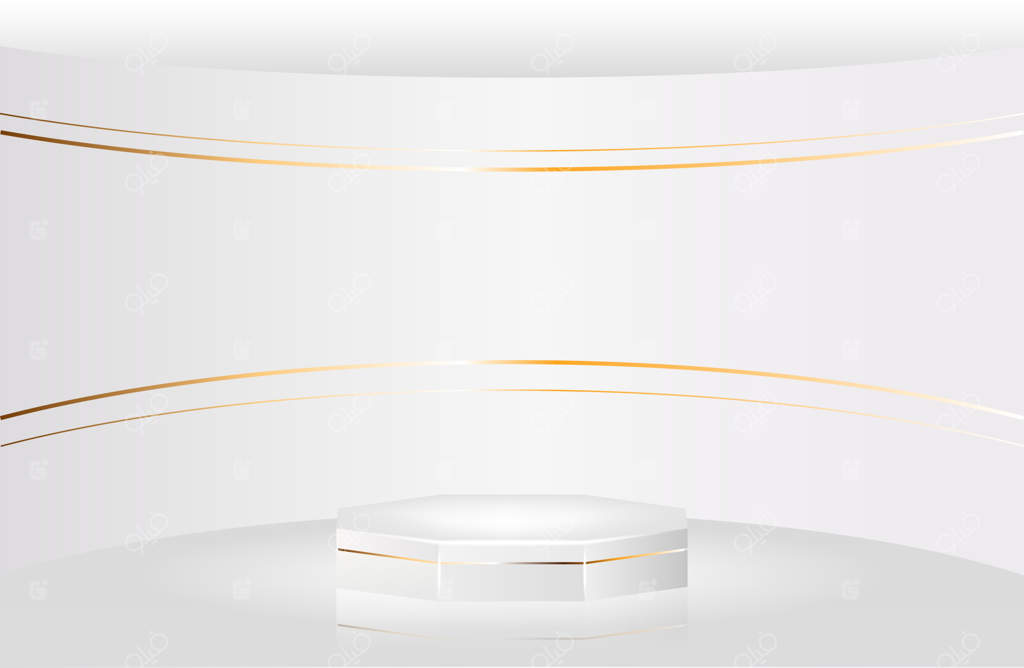 پودیوم سفید. سکو. صحنه.