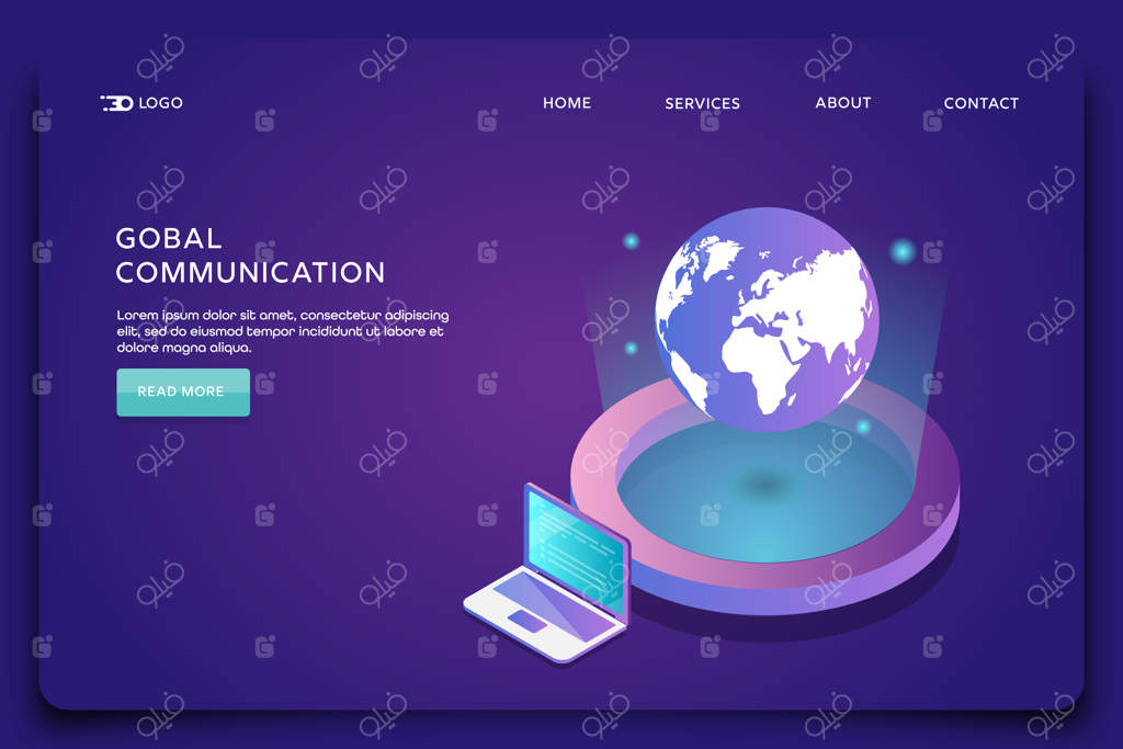 قالب صفحه فرود برای اتصال به اینترنت